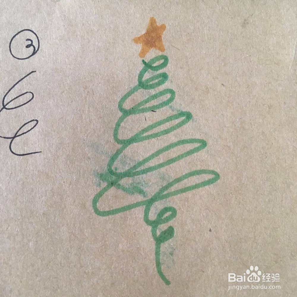 简单小清新圣诞树的画法