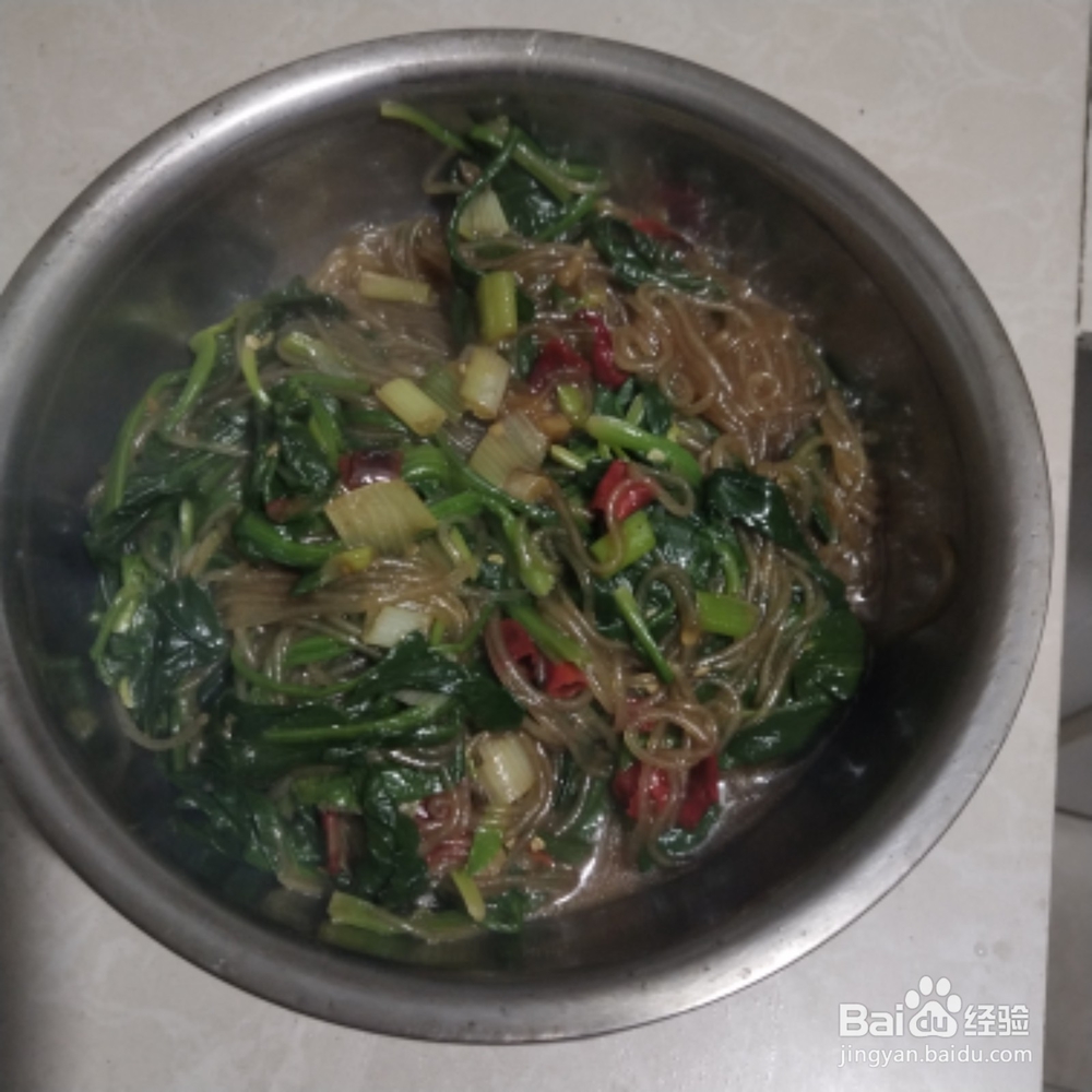菠菜粉丝做法
