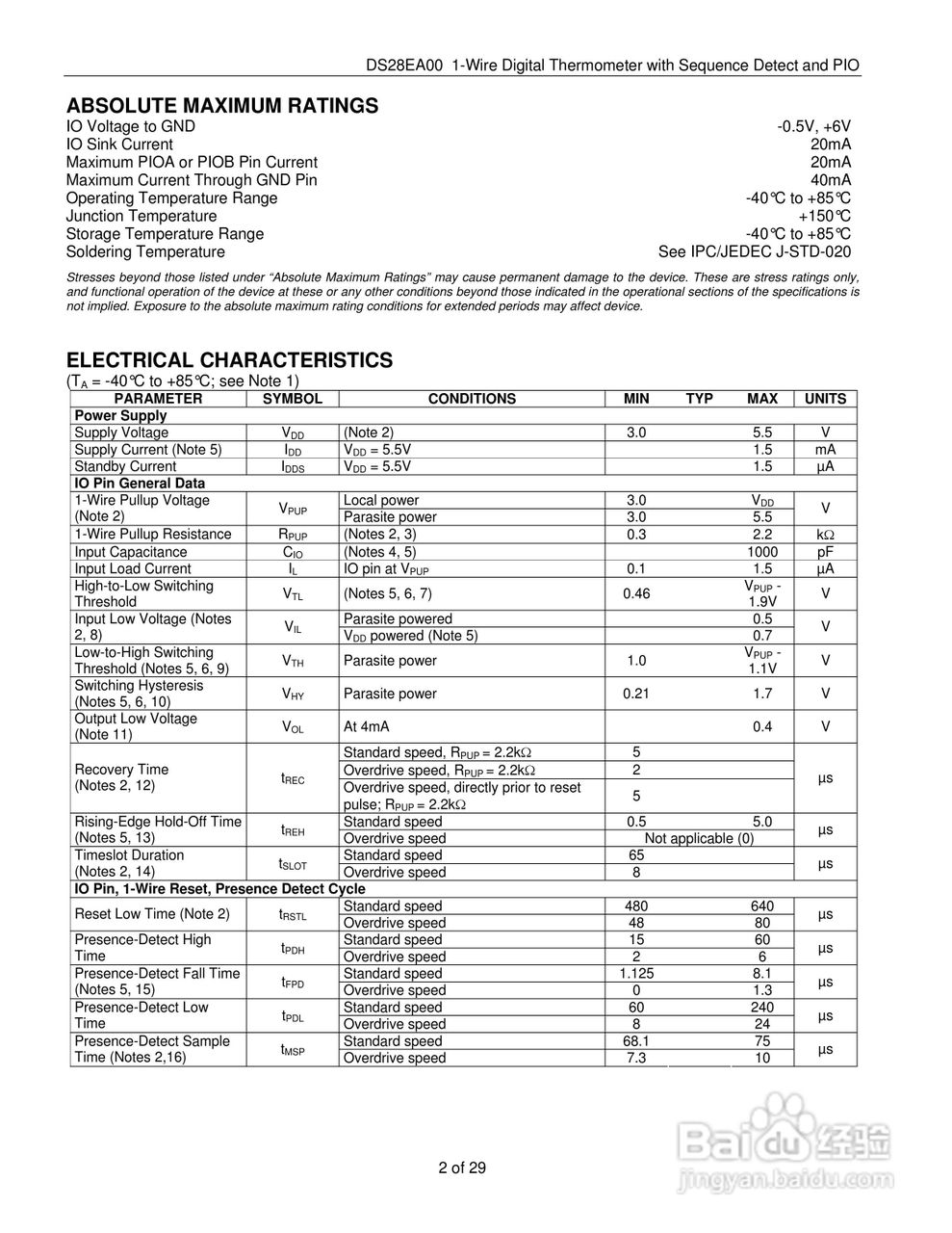 DS28EA001-Wire数字温度传感器说明书:[1]-百度经验