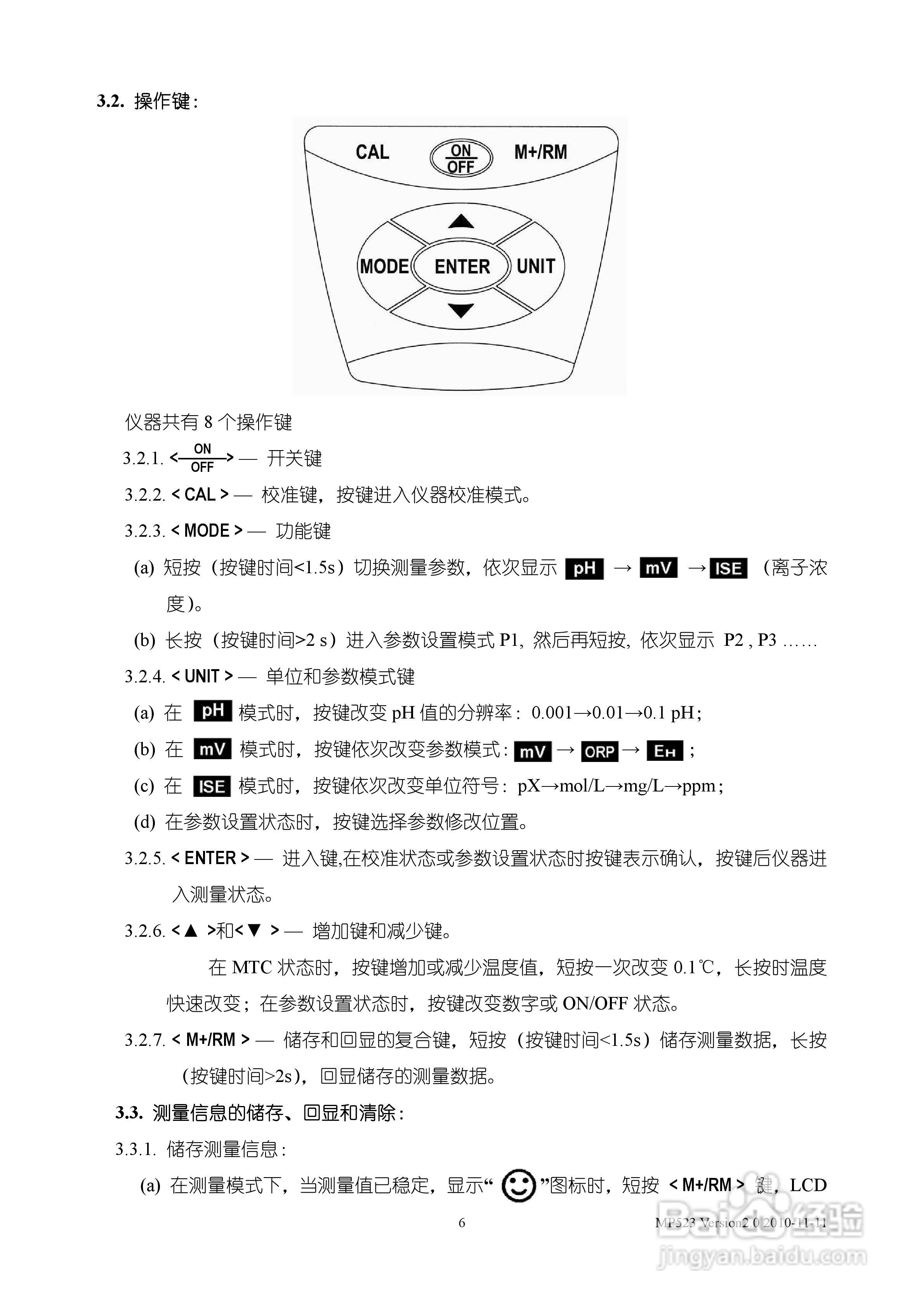 SANXIN MP523型pH/离子浓度测量仪使用说明书:[1]