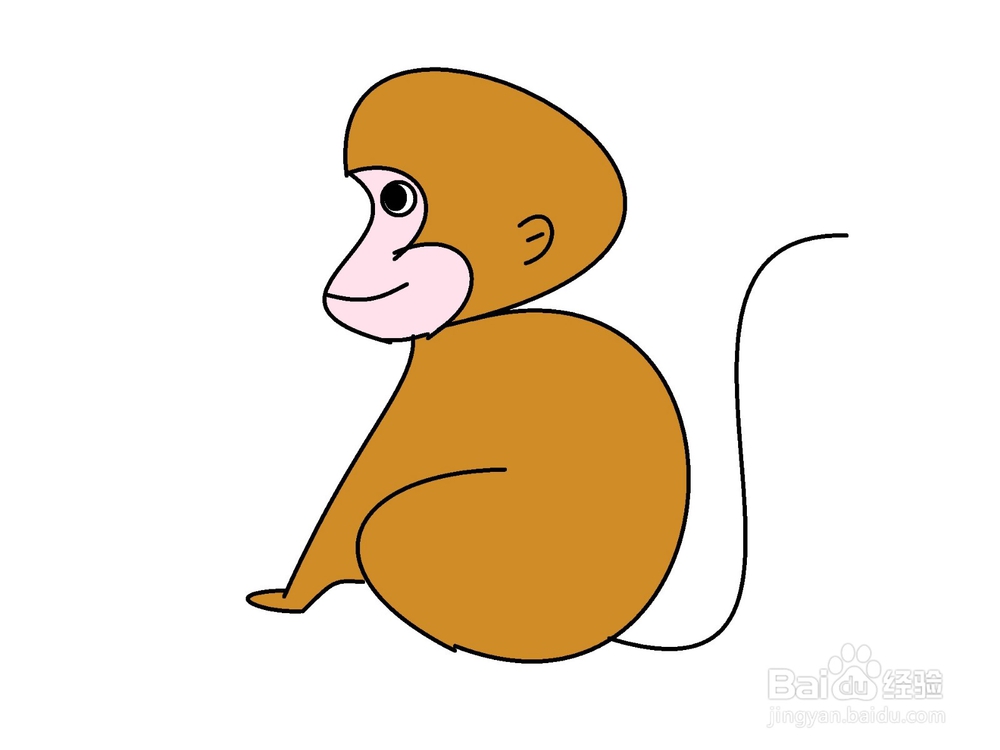 用数字3画猴子的方法
