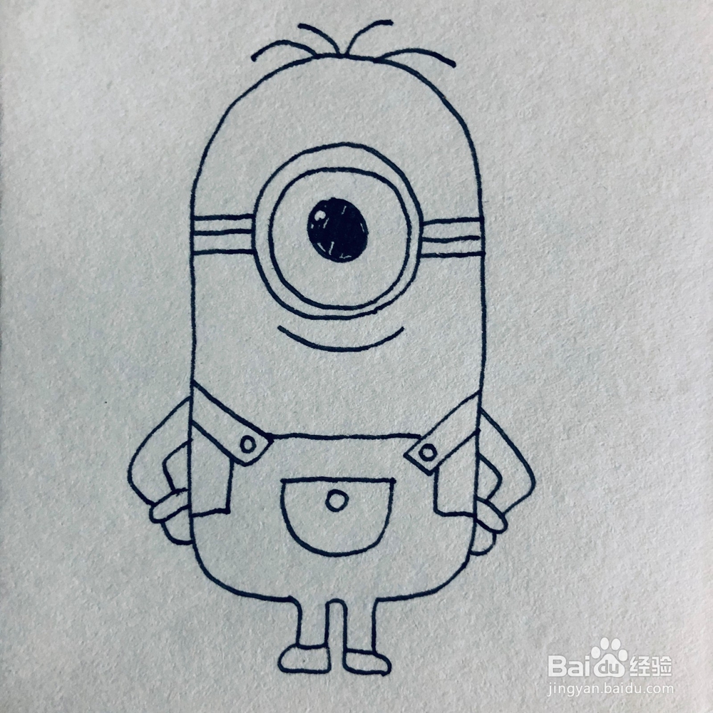 怎么绘画可爱的小黄人卡通简笔画？