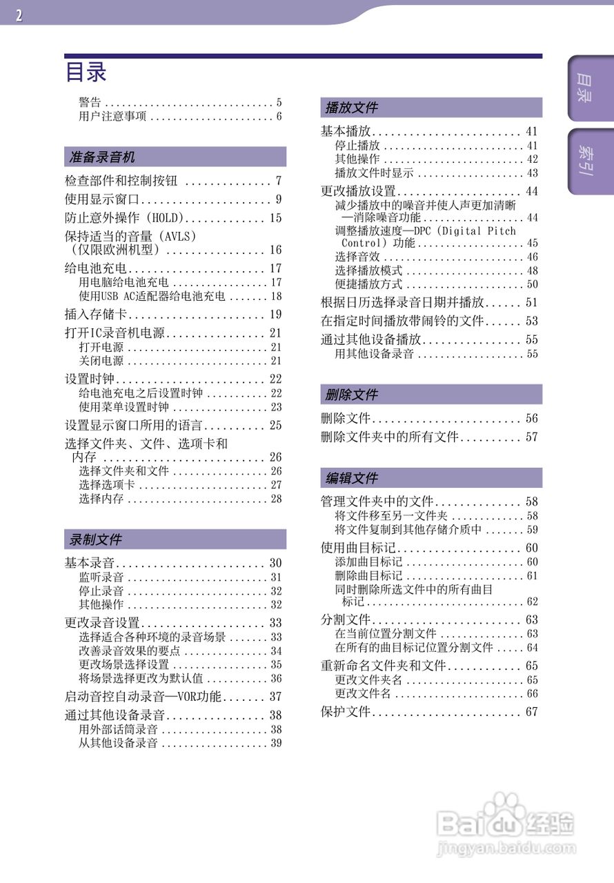 索尼ICD-UX523F数码录音棒使用说明书:[1]