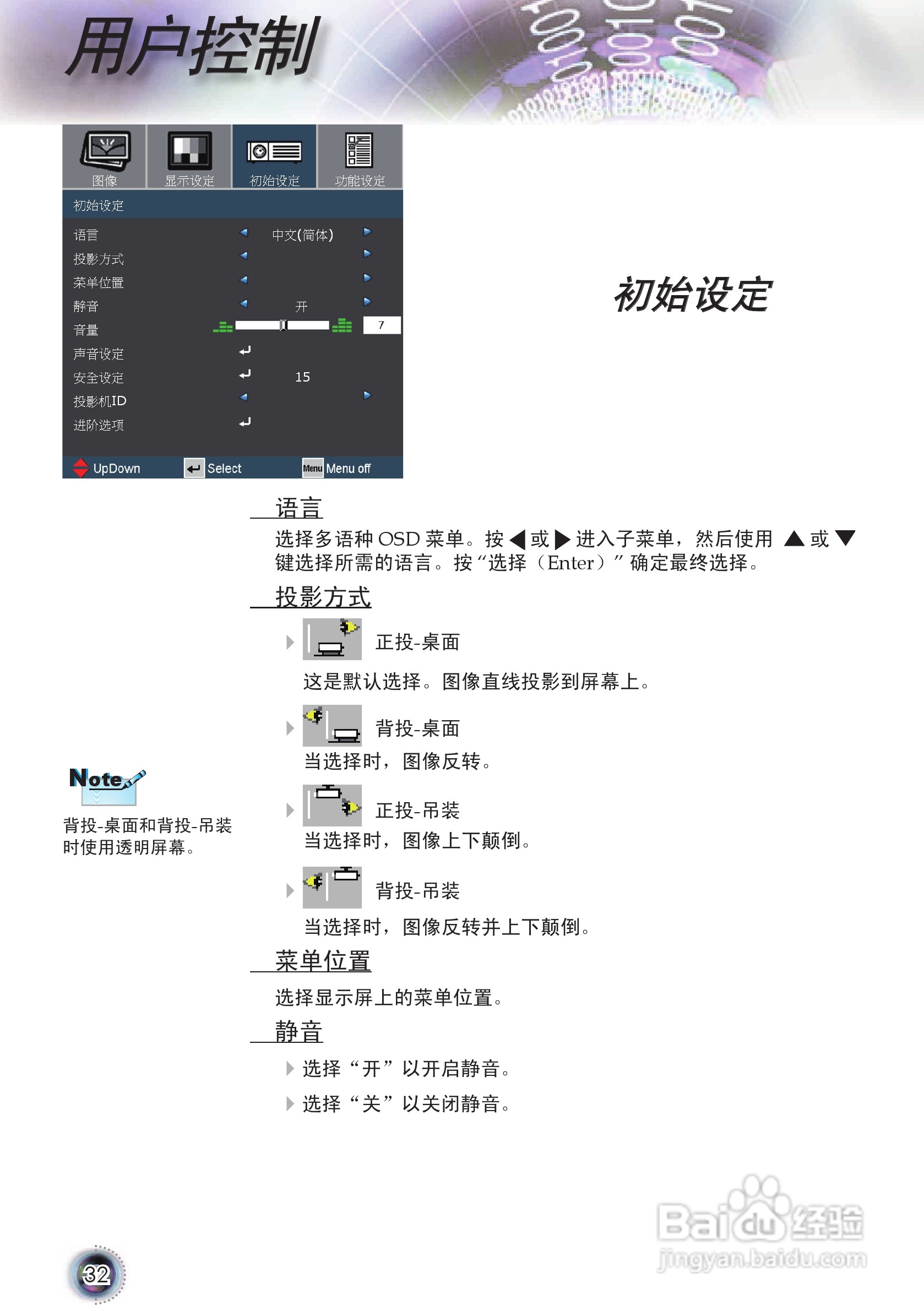 奥图码 EP1080投影机说明书:[4]