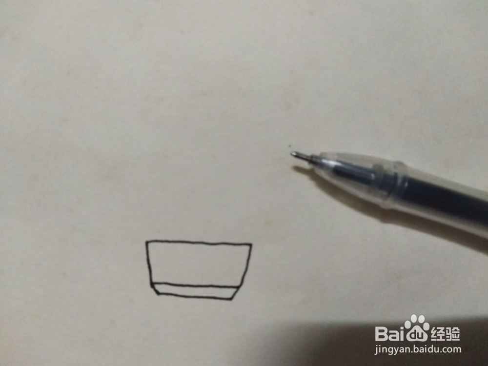 盆栽花的简笔画