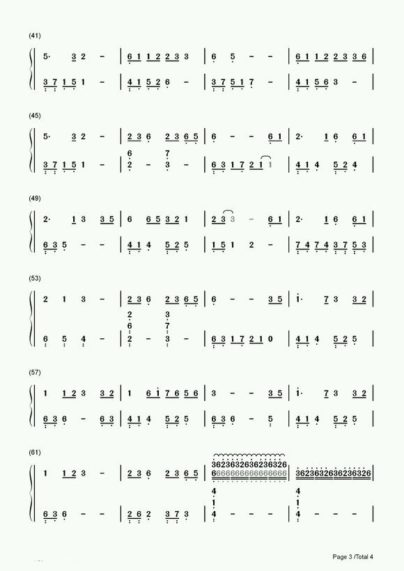 求大鱼钢琴曲简谱双手版