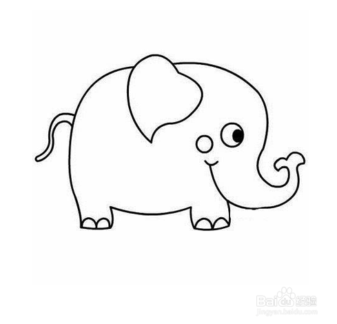 简笔画-如何画大象的简笔画