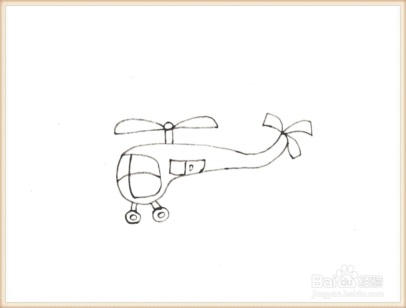 一笔一笔教你画螺旋桨飞机简笔画