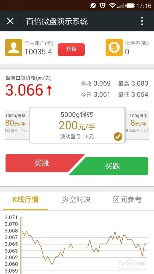 如何利用百倍微盘在手机微信上玩贵金属投资