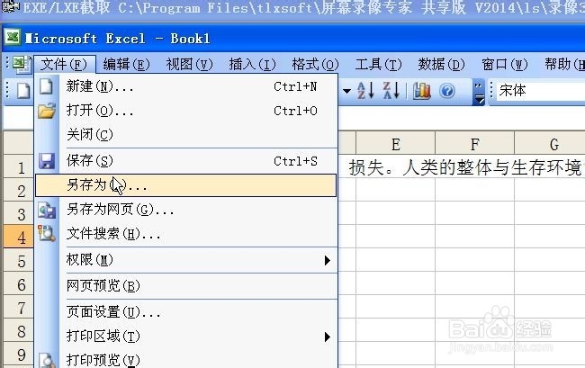 利用Microsoft Excel导出txt文本