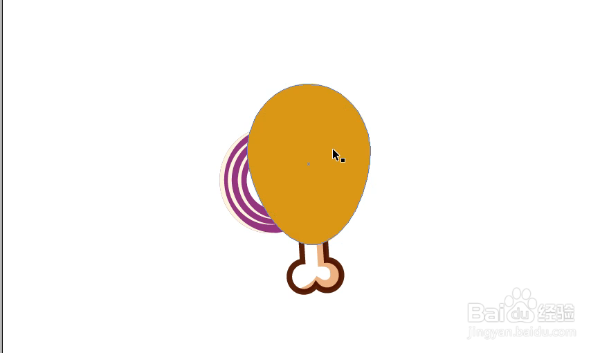 怎样在illustrator中绘制鸡腿小图标
