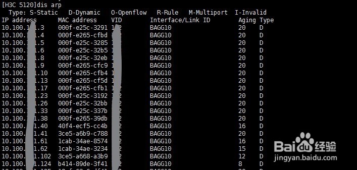 华三交换机端口、终端设备IP、MAC地址的互查