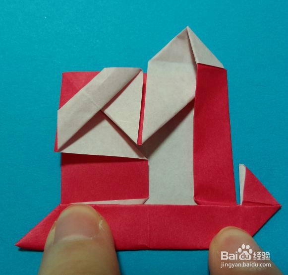 创意折纸如何折滑雪橇的圣诞老人(圣诞节礼物)