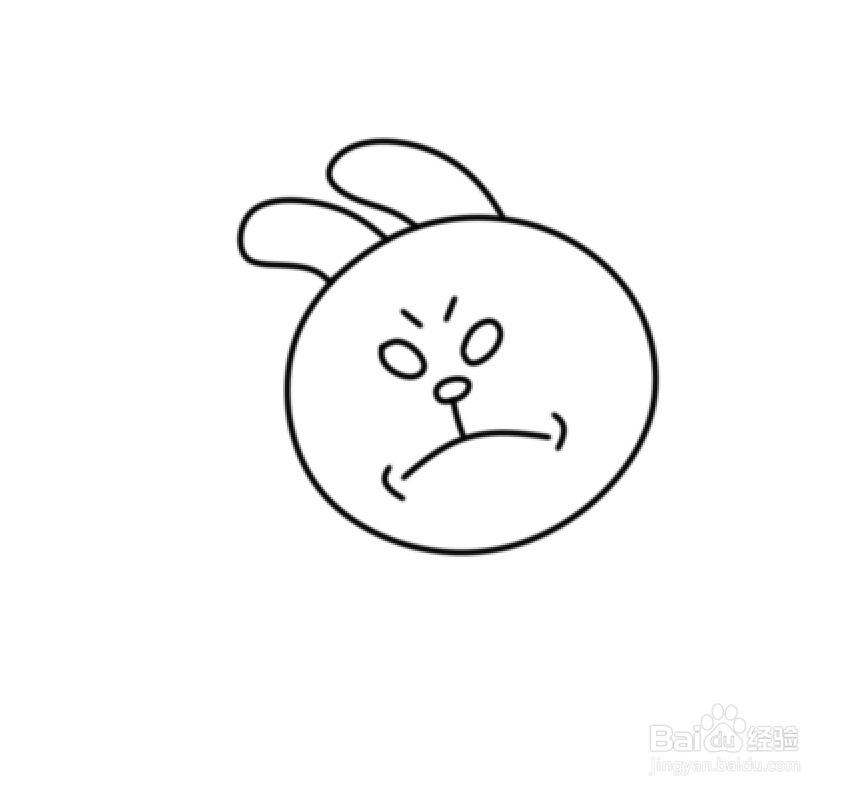 简笔画--卡通版努力运动的小兔