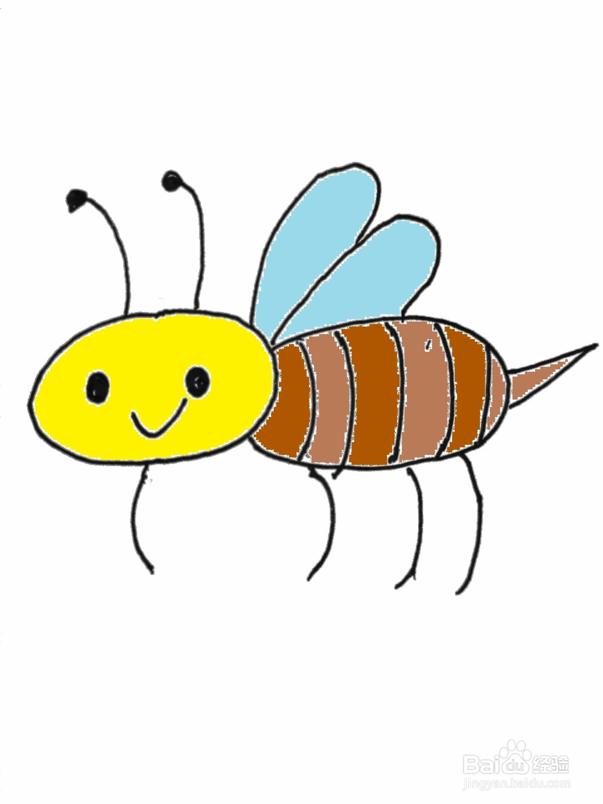 儿童画蜜蜂简单画法图片