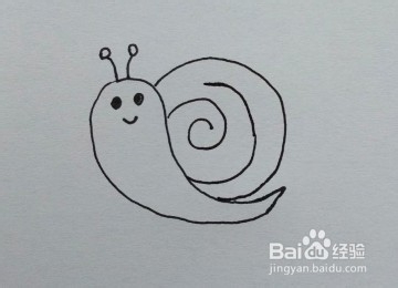幼儿简笔画:一步一步教小朋友画蜗牛