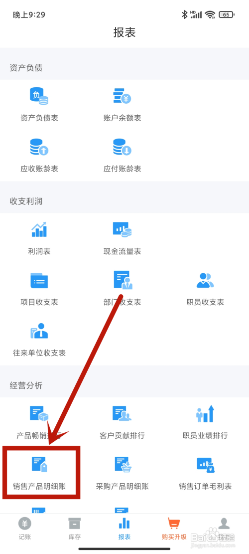 账王记账查看【销售产品明细账】的攻略