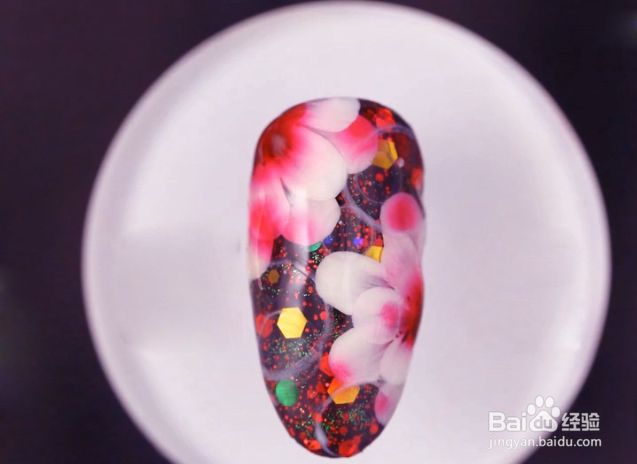 怎样做华丽的泡泡花指甲