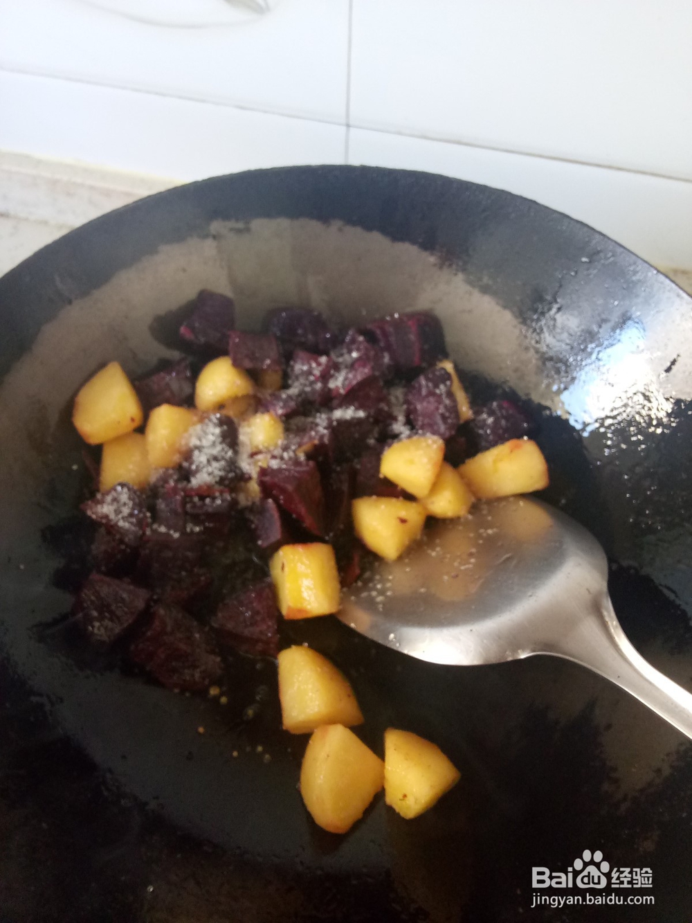 糖醋炒紫薯苹果