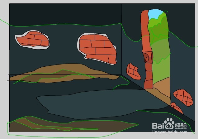 flash绘制卡通室内房子的场景