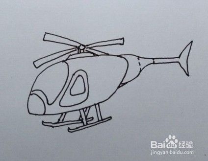 直升飞机画法教程（2）简笔画，如何画直升飞机