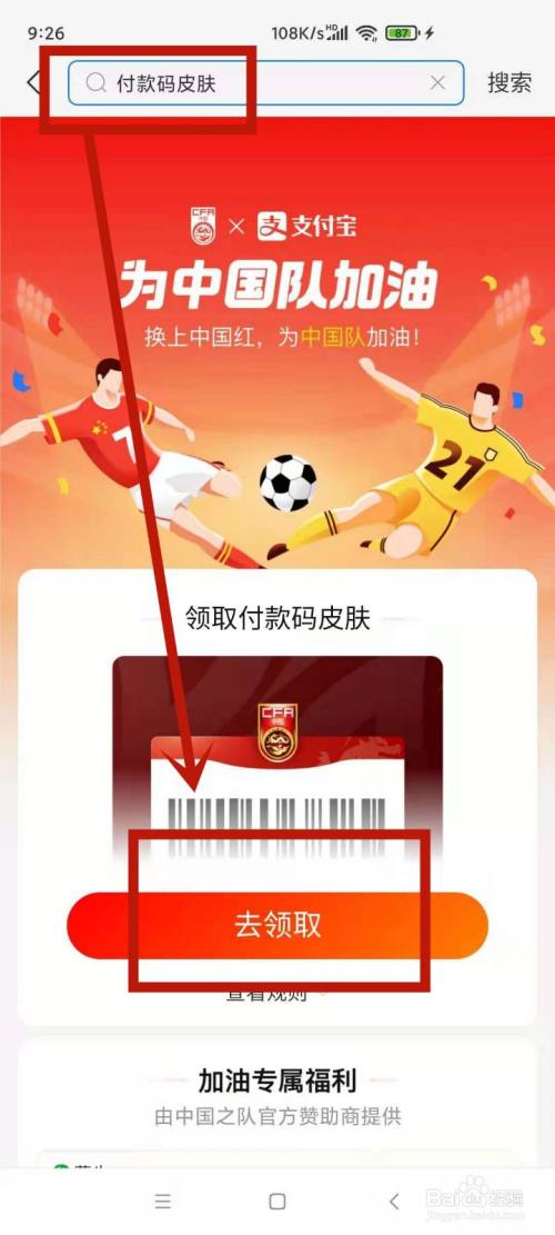 怎么领取支付宝付款码皮肤