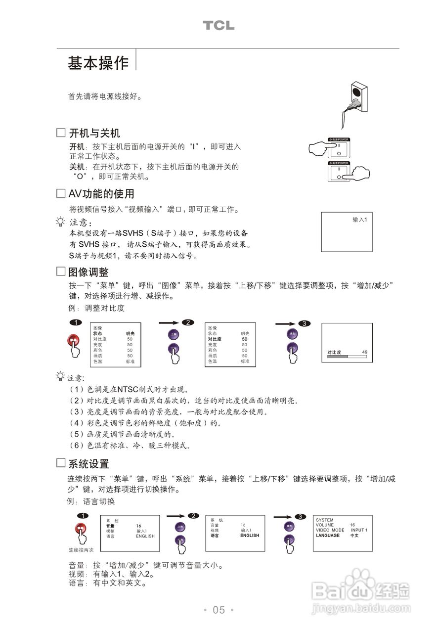 TCL MC14/15/21监视器说明书