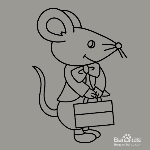 如何手工画上班的老鼠简笔画？