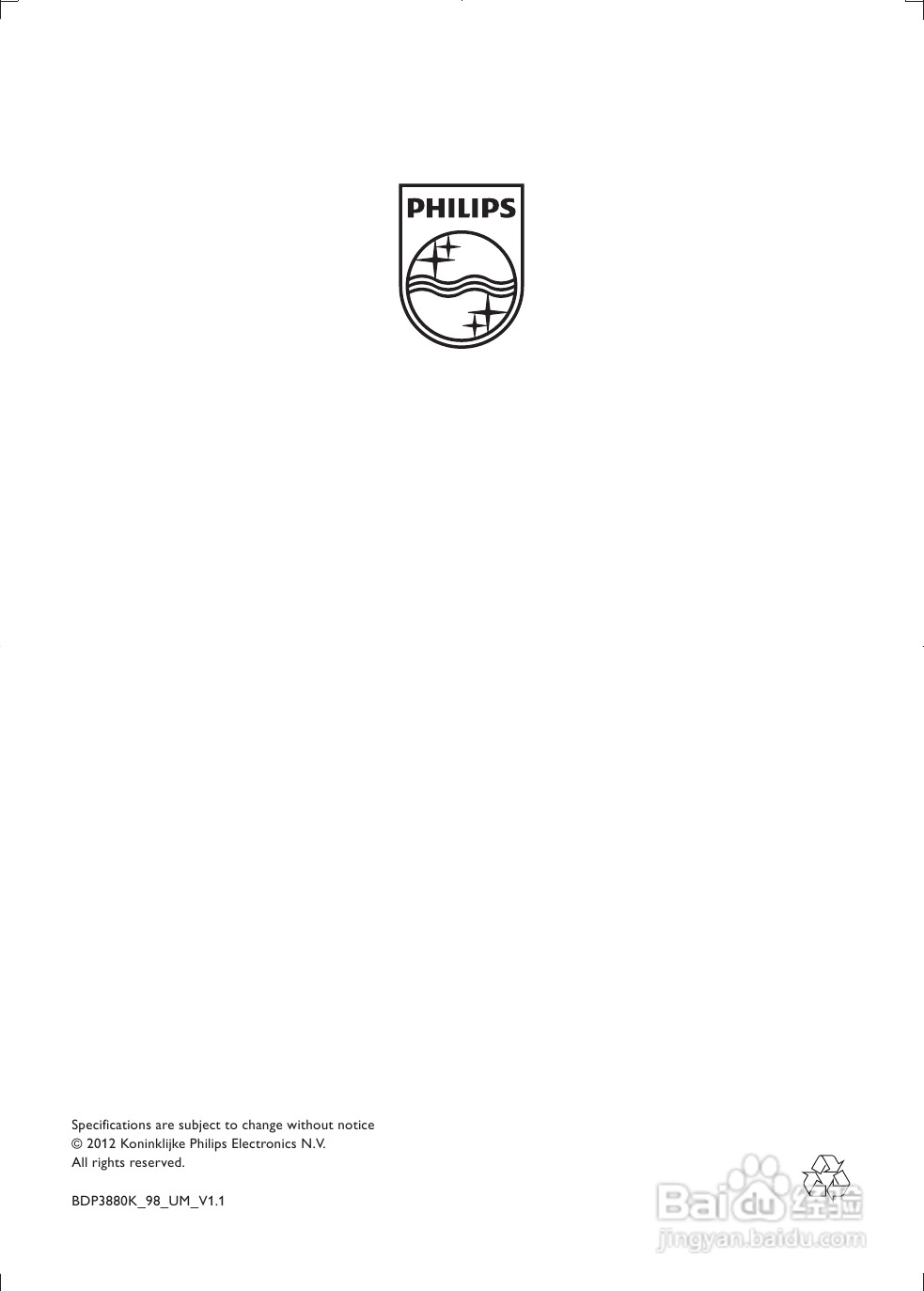 飞利浦BDP3380K/98蓝光播放机使用说明书:[2]