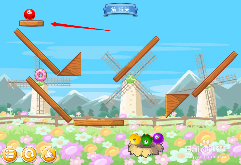 小游戏泡泡鸟历险记第16关