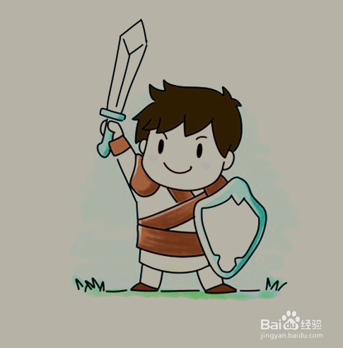 如何手工画卡通勇士简笔画？