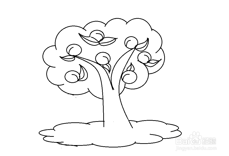 桃子树简笔画图片