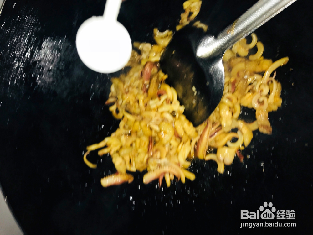 自己做五花肉焖鱿鱼干海鲜美食