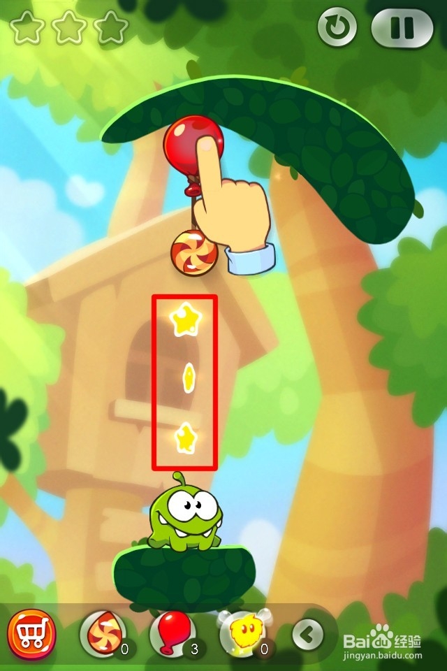 割绳子2满星攻略图：[1]第1至5关森林攻略