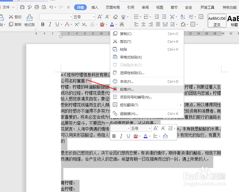 Word文档如何设置制表符