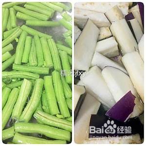 养生食补鱼香茄子豆角的做法