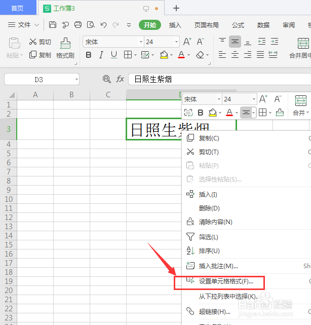 WPS表格中怎样给文字添加下划线效果