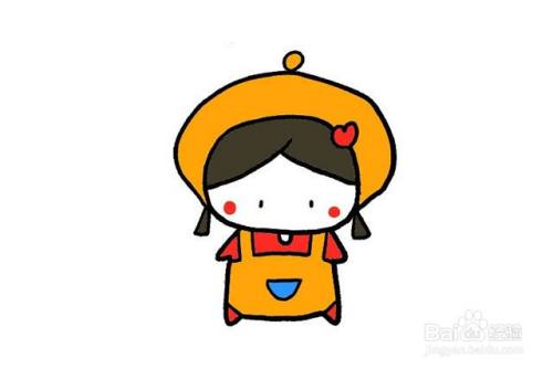 呆萌女孩简笔画