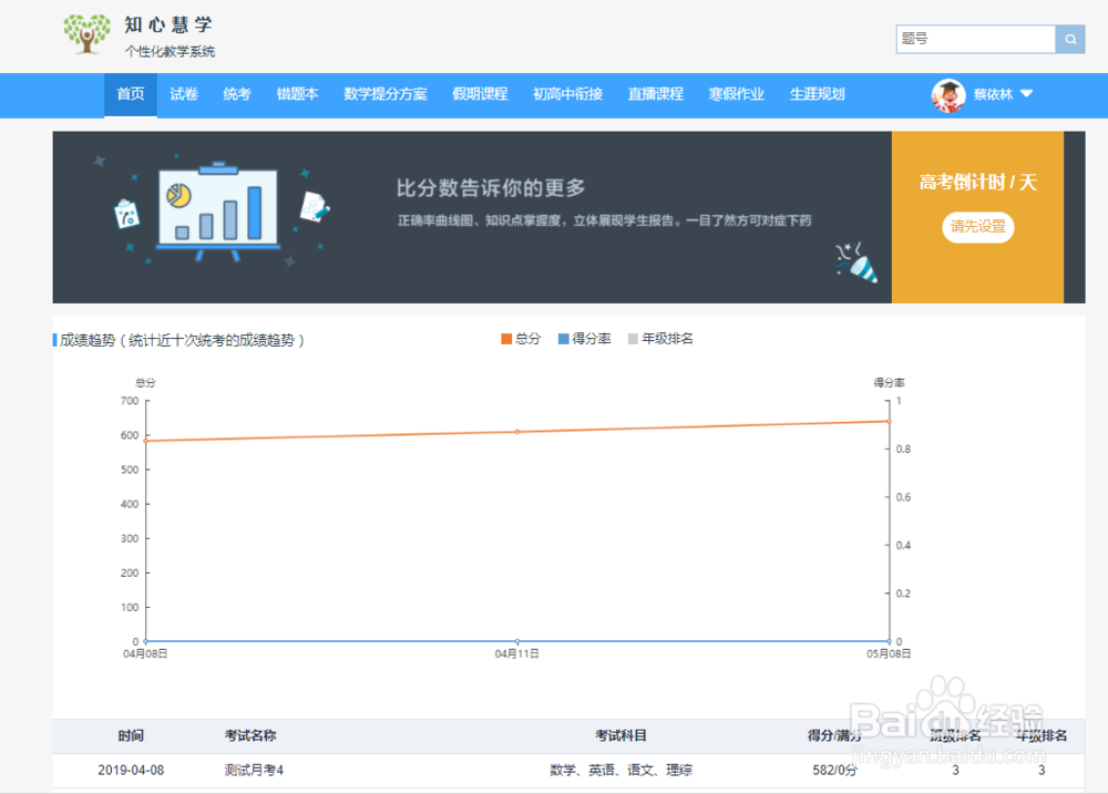 如何在知心慧学上查分数