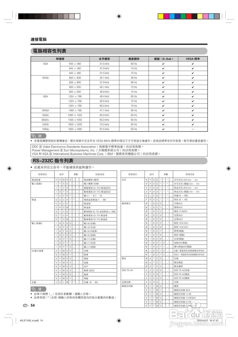 声宝LC-40LX710H型液晶电视机说明书:[6]