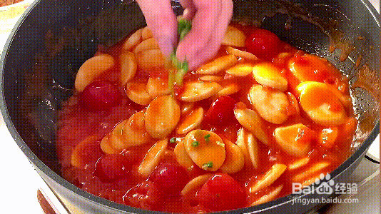 番茄炒年糕的做法