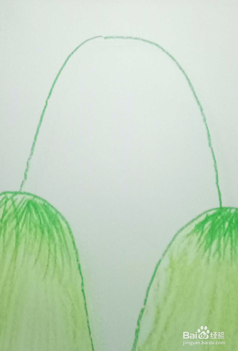 蜡笔画蓝天白云是怎么画的