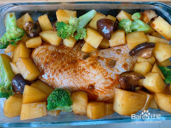 鲜蔬烤鸡腿的做法