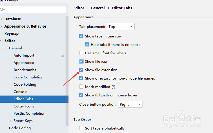 DataGrip怎么关闭显示文件扩展名
