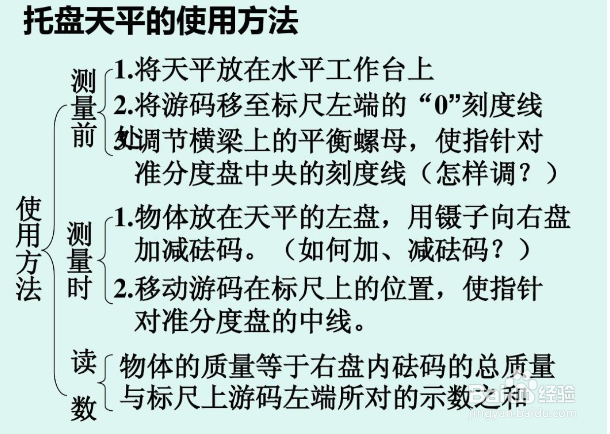天平的正确使用方法