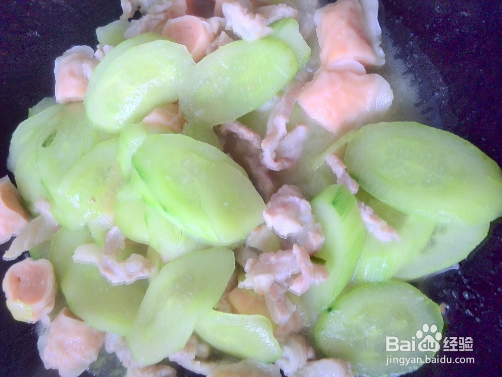 青瓜炒猪肉虾饺