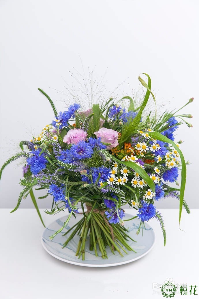 插花入门,野趣自然风花束插花图解