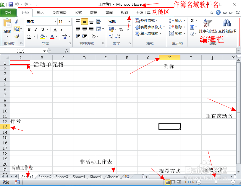 <b>Excel2010窗口的基本功能操作</b>