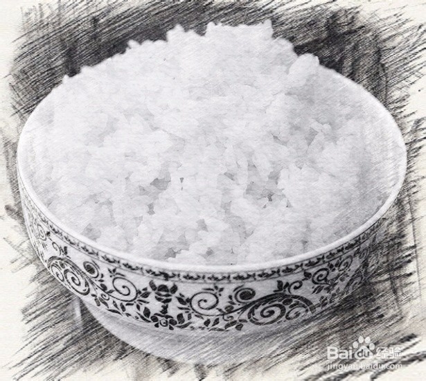 蛋炒饭的制作。