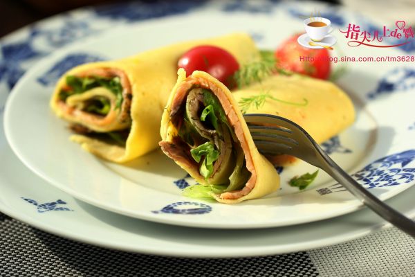 三文鱼鸡蛋卷饼